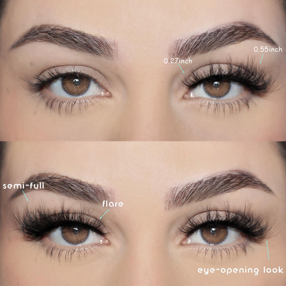 APCYUST wispy mink lashes in soft design for natural blend.