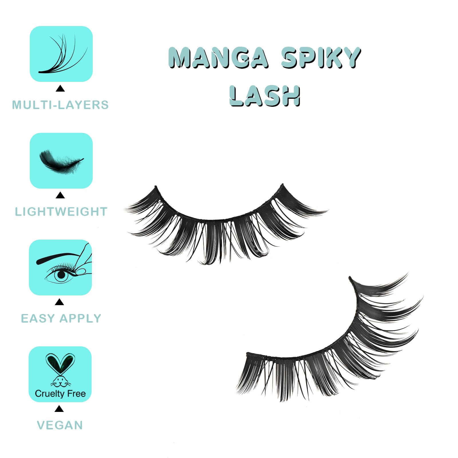 APCYUST Manga Lashes natural faux mink offer lightweight, comfortable wear.