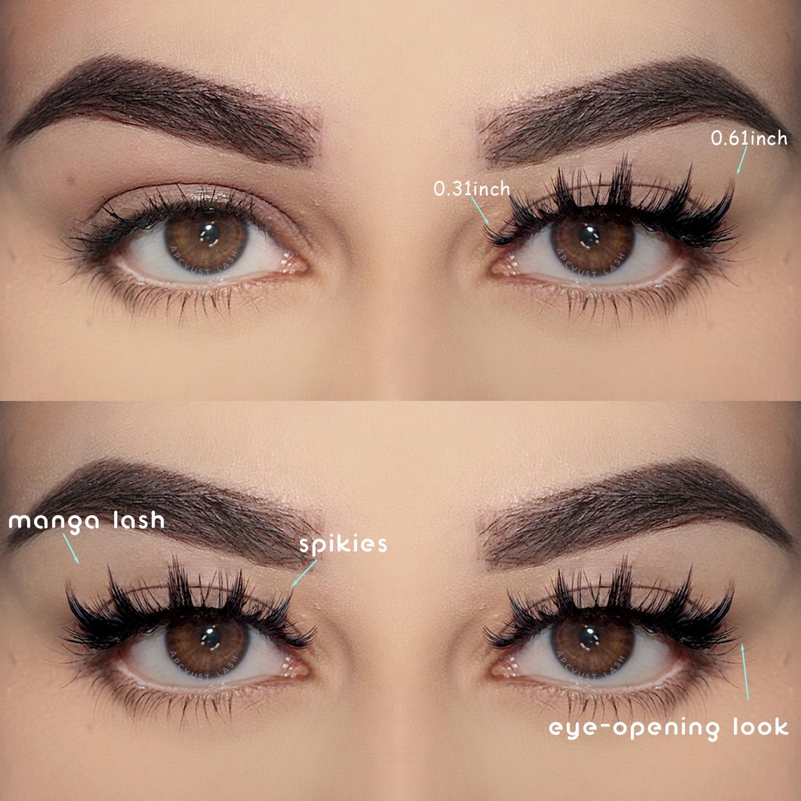 APCYUST Manga Lashes spiky cosplay style adds dramatic contour and depth.