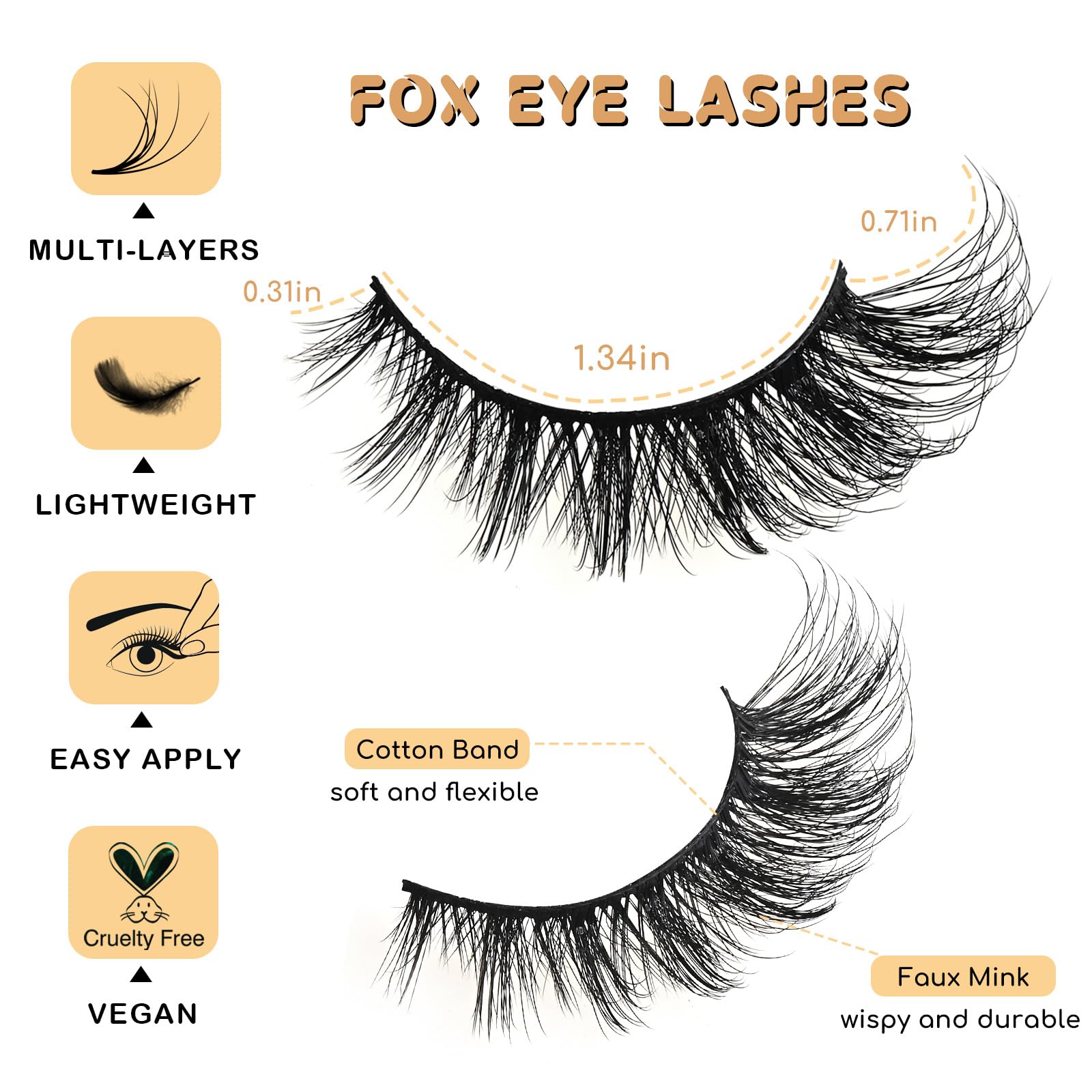 APCYUST Wispy 3D Lashes in soft layers for natural volume and depth.