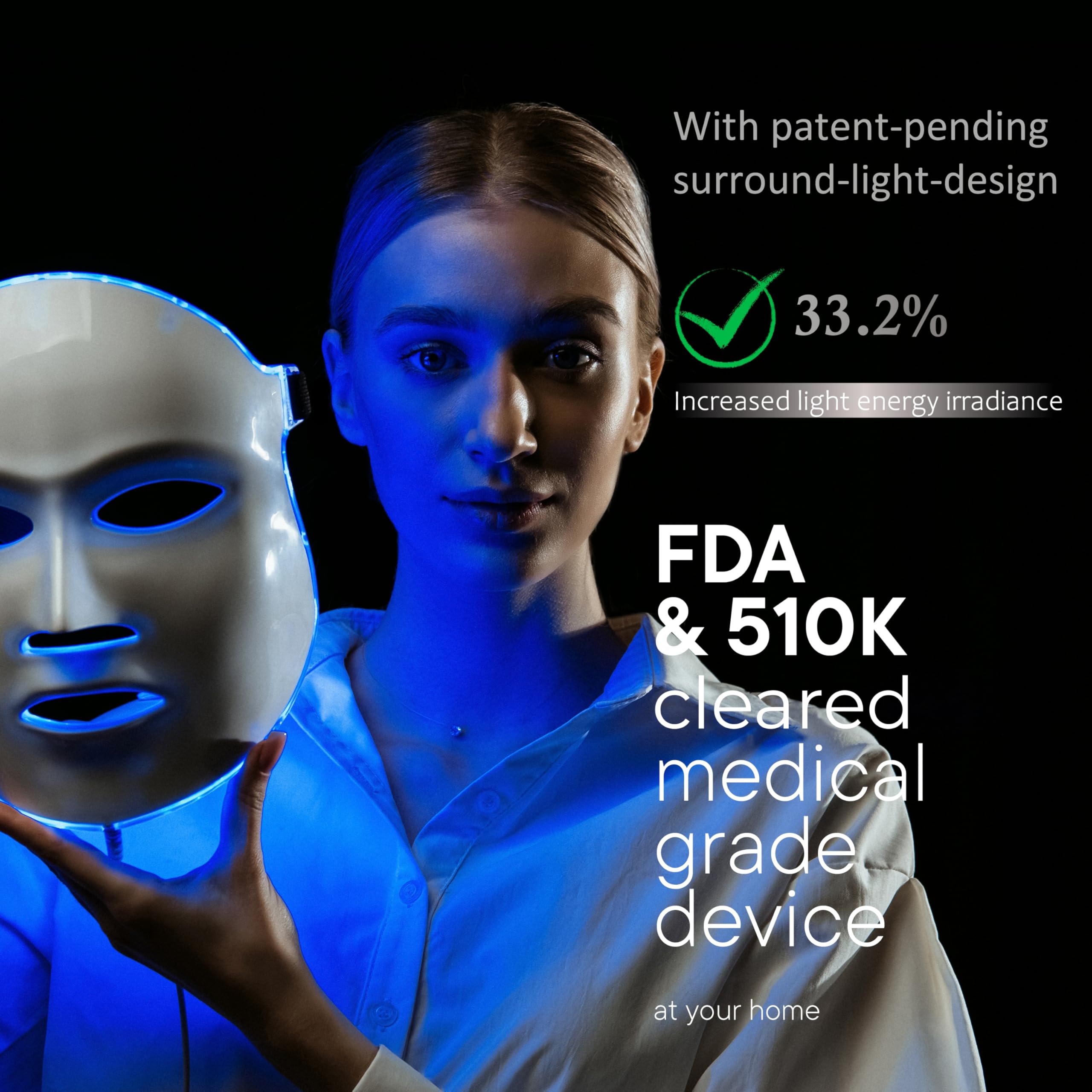 Aphrona Moonlight LED mask red light emission at 630nm