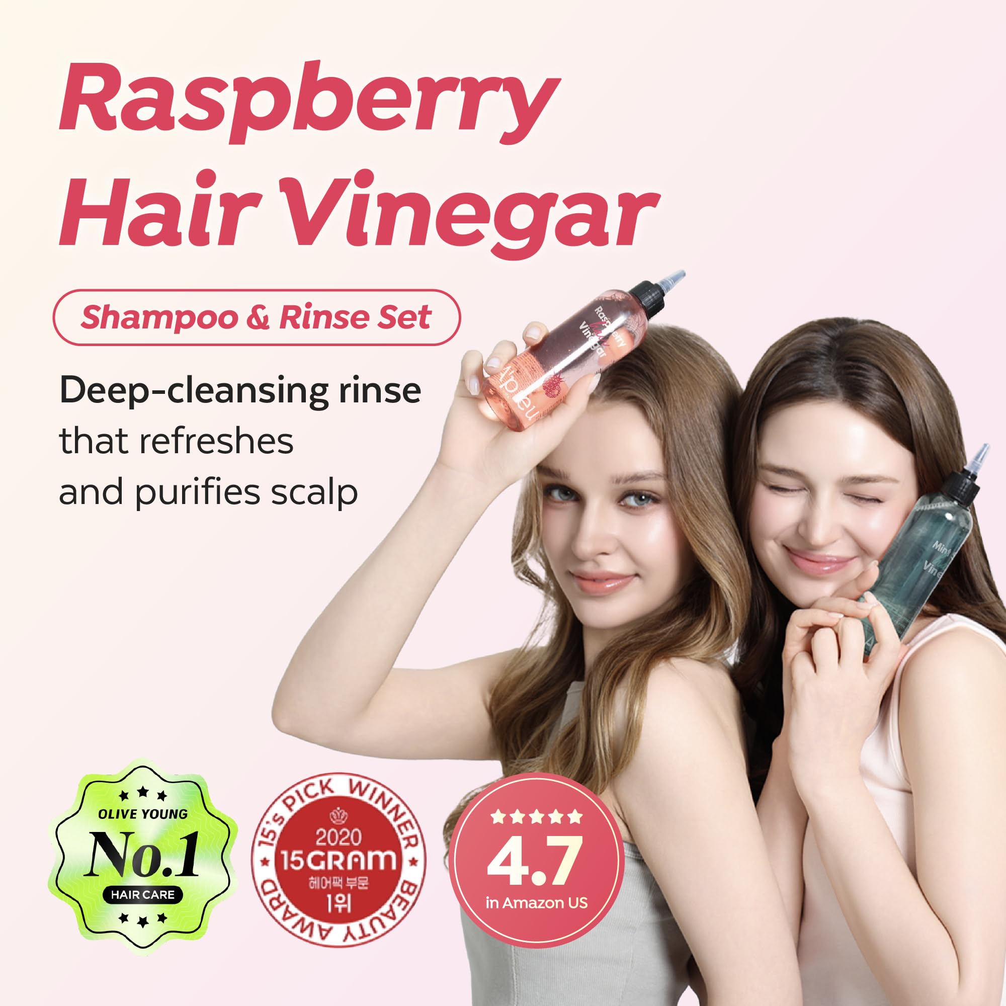 A’PIEU Hair Vinegar Rinse bottle showing pH-balanced finish.