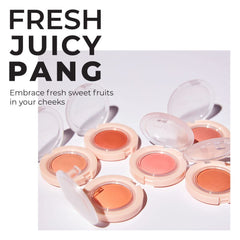 Buildable pink-peach flush from A'PIEU Juicy-Pang Jelly Blusher PK01