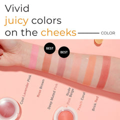 A'PIEU Juicy-Pang Jelly Blusher cheek swatch with buildable color