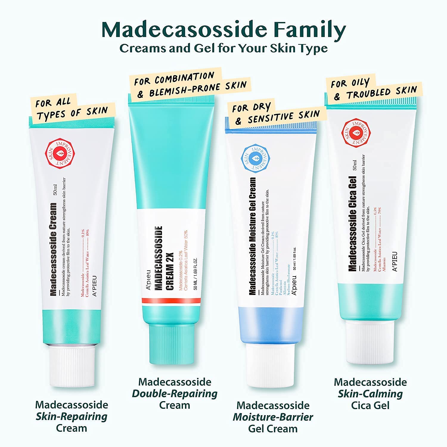 A'PIEU Madecassoside Cream 2X packaging box displays premium Korean skincare.