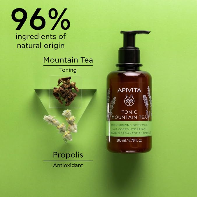Apivita bergamot and eucalyptus aroma helps uplift mood while hydrating.