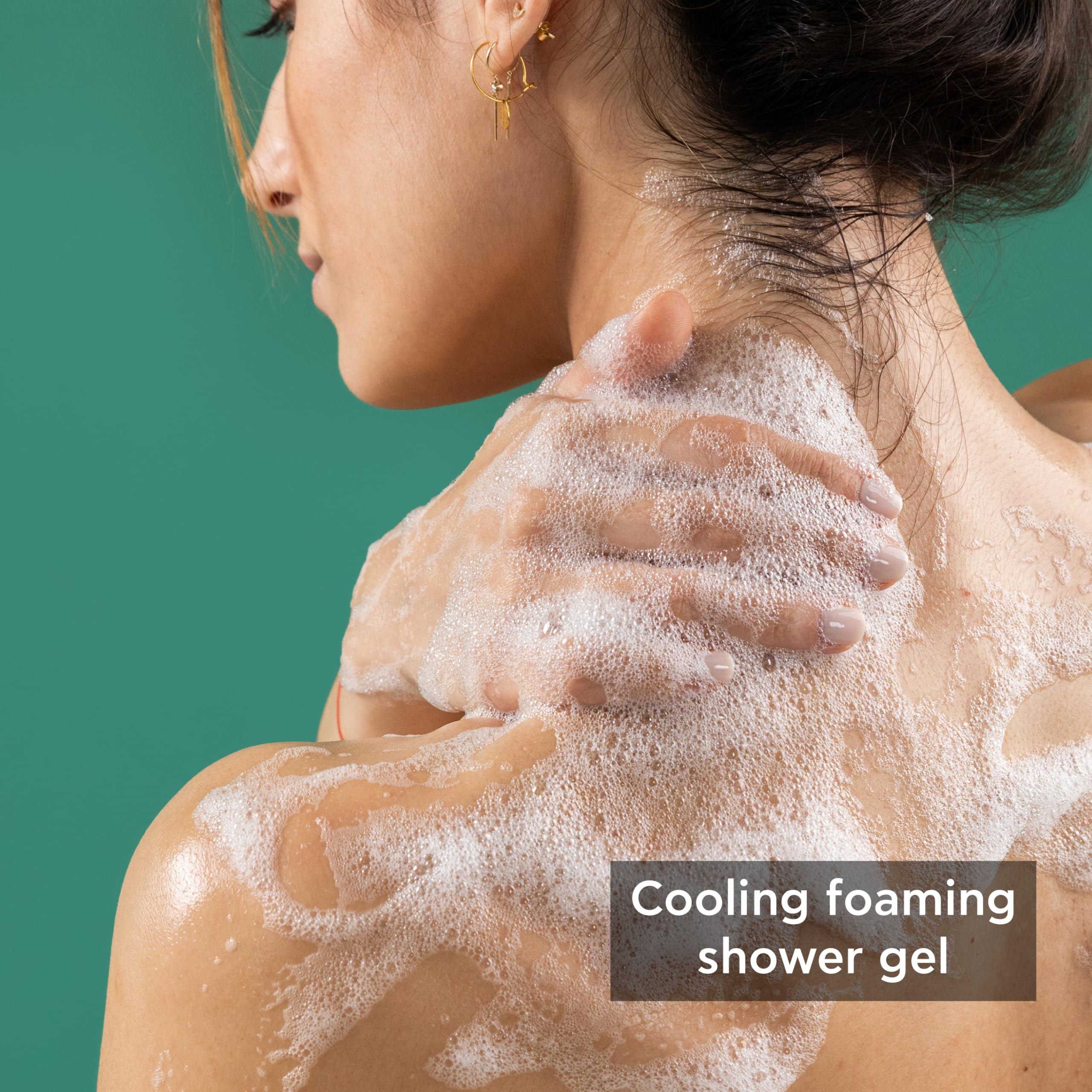 APIVITA creamy foam demonstrates rich lather for gentle cleansing.
