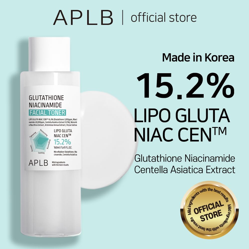 APLB Glutathione Niacinamide Facial Toner label closeup—highlights key brightening ingredients.