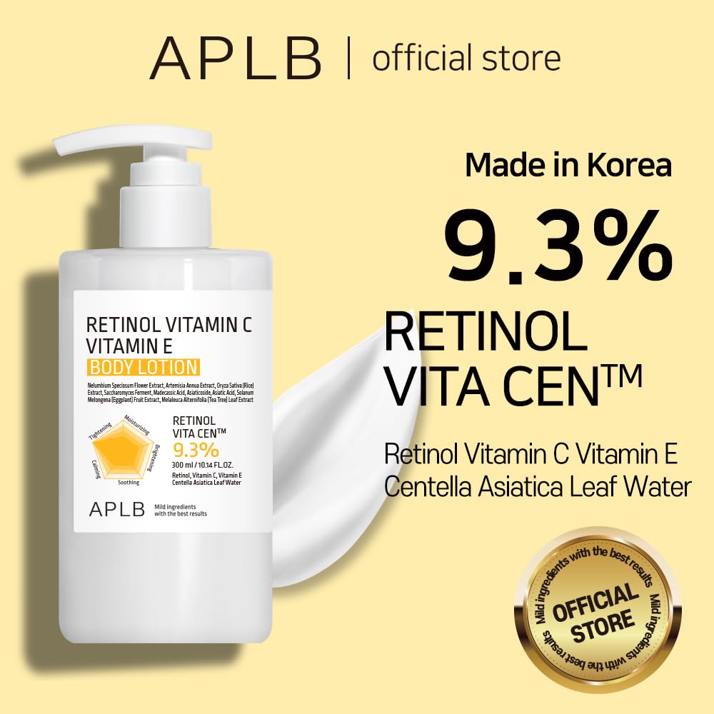 APLB lotion label closeup highlights ingredients for brightened, nourished skin.
