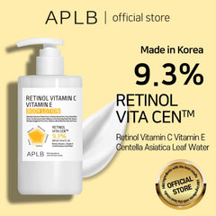 APLB lotion label closeup highlights ingredients for brightened, nourished skin.