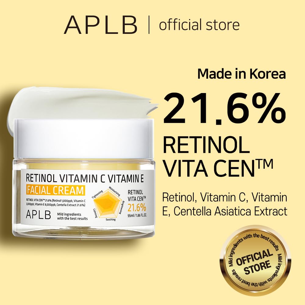 APLB Retinol Vitamin C Cream back label with ingredients and usage guidance