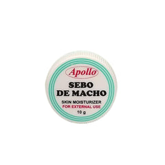 Apollo Sebo de Macho packaging with creamy texture suitable as a moisturizer base.