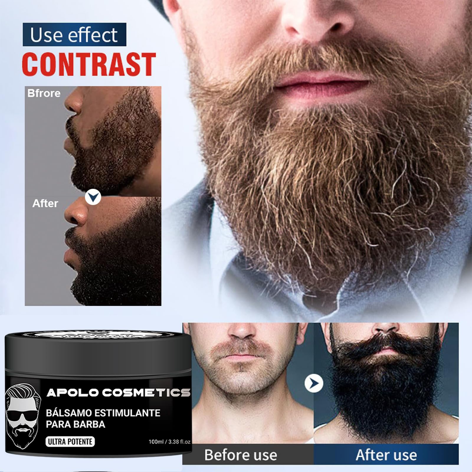 Apolo Cosmetics beard-balm-soft-hair emphasizes touchable softness after application.