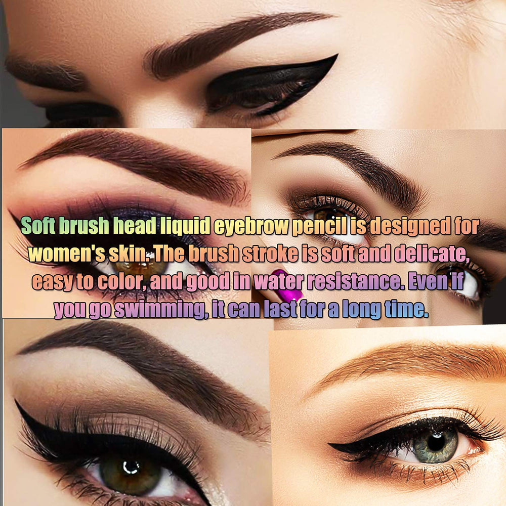 Apooliy liquid eyebrow pen finish lasts through workouts and humidity.