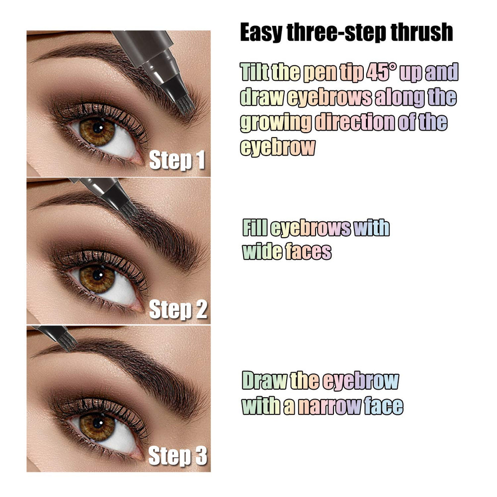 Apooliy liquid eyebrow pen creates natural looking brows with subtle shade.