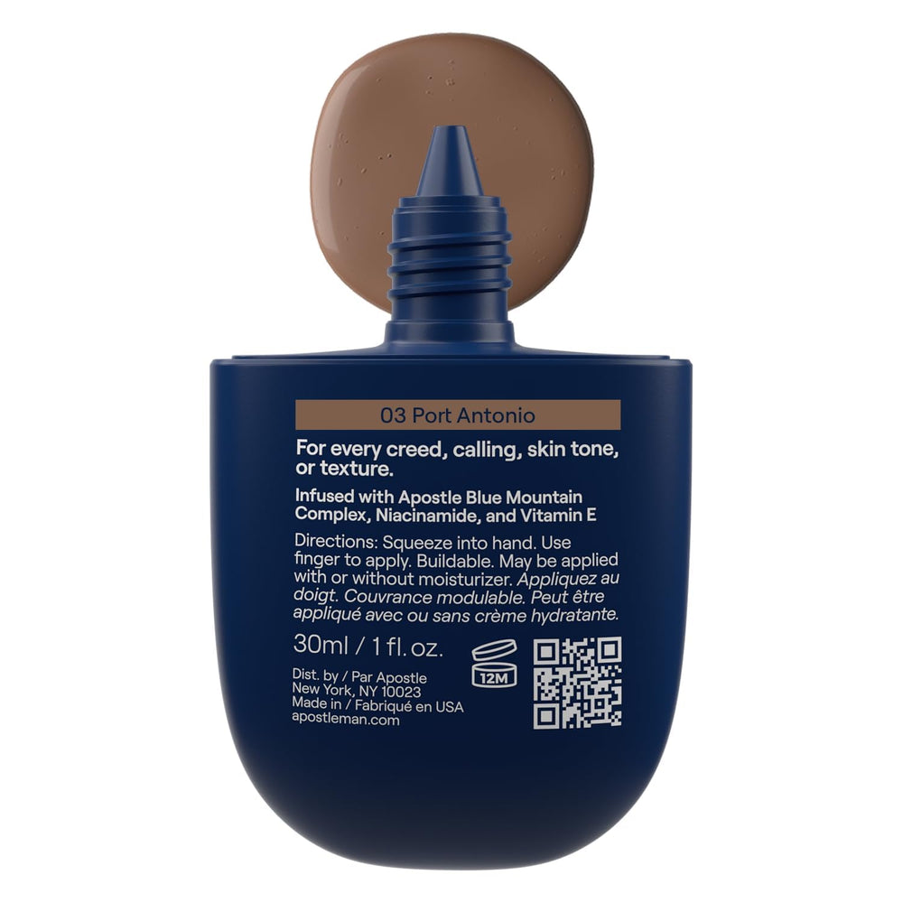 APOSTLE Reclaim tinted moisturizer swatch showing buildable coverage.