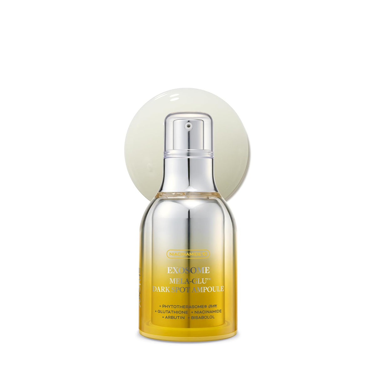 APOTHE Exosome Mela-Glu dark-spot ampoule bottle highlighting brightening potential