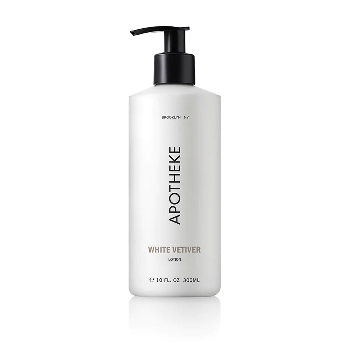 APOTHEKE hand and body lotion bottle with White Vetiver fragrance for silky hydration