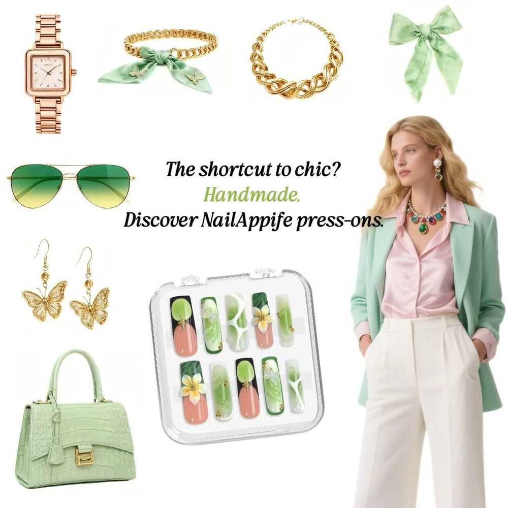 Appife iridescent butterfly accents add a touch of sparkle to nails.