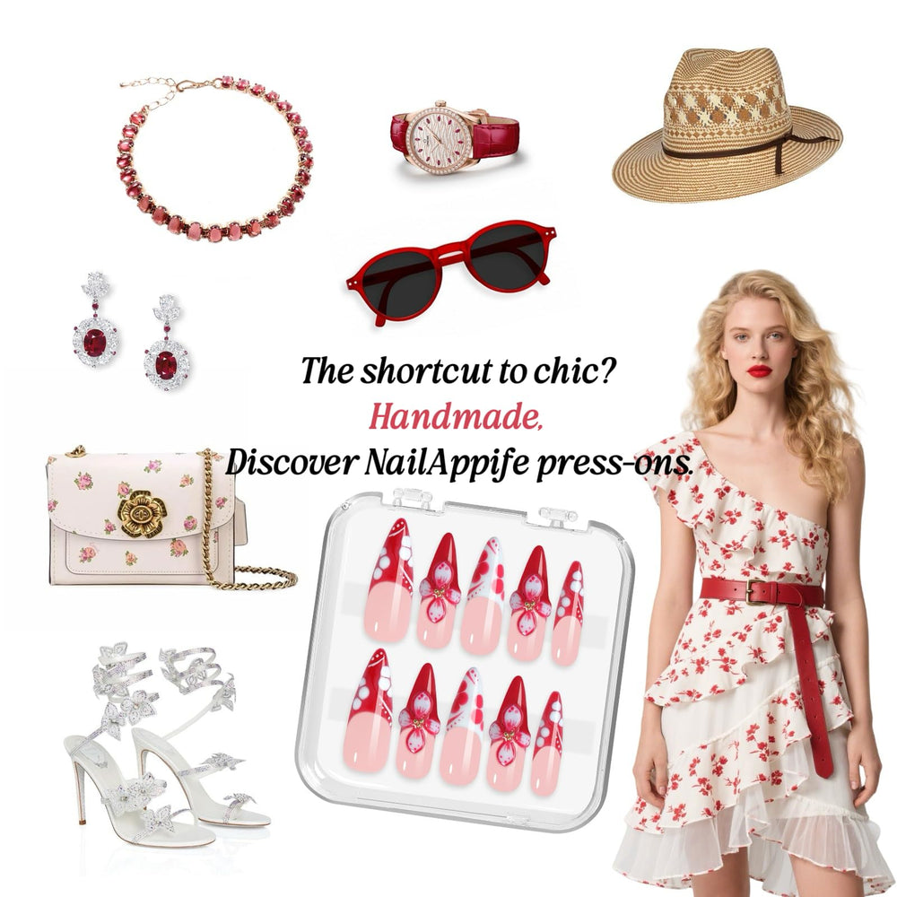 Appife red almond nails showcase durable, lightweight fit for all day comfort.