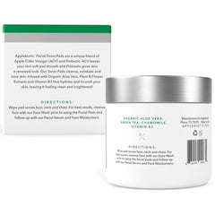 Close-up of AppleBiotic ACV toner pad showing gentle exfoliation.