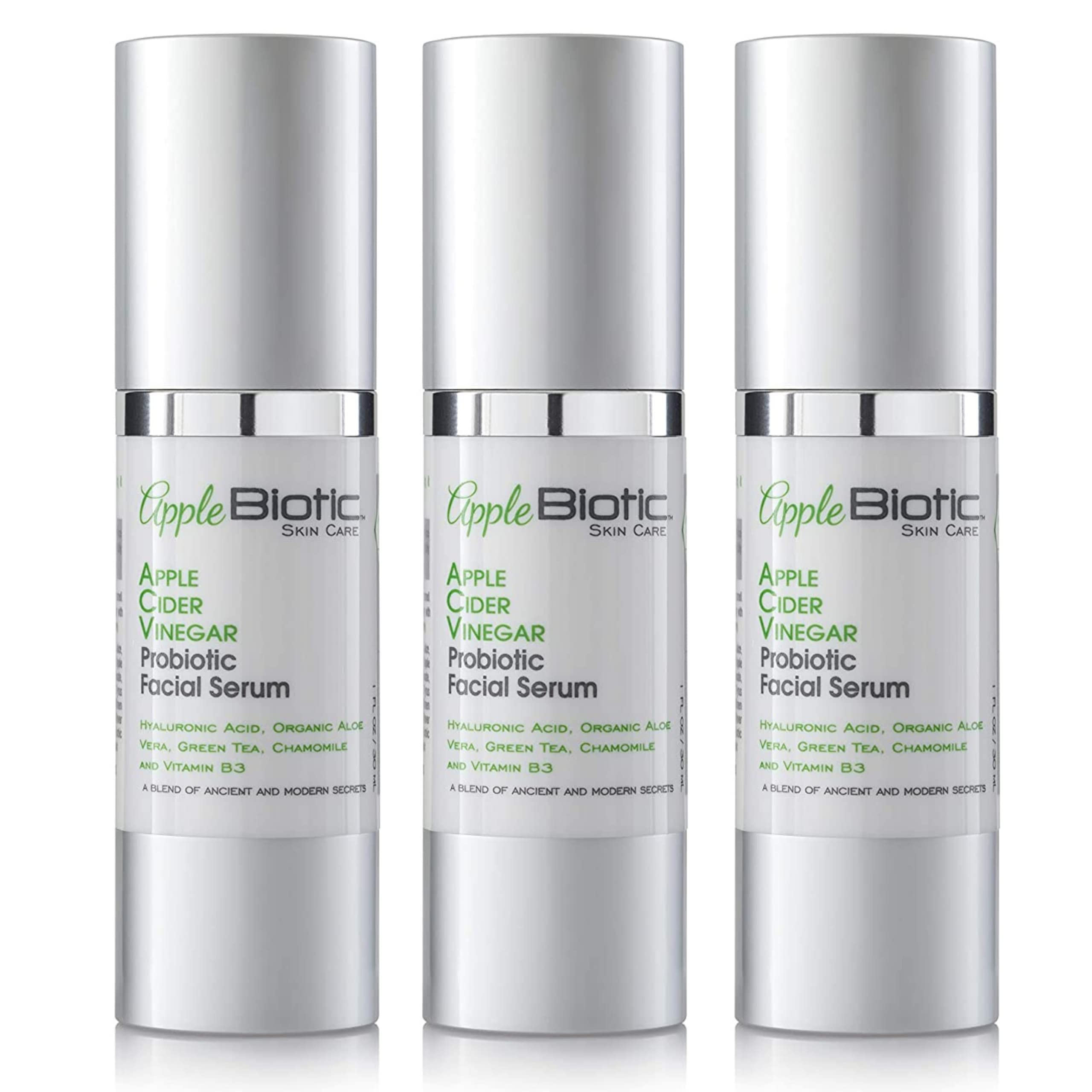 AppleBiotic Apple Cider Vinegar Serum bottle demonstrates lightweight hydration.
