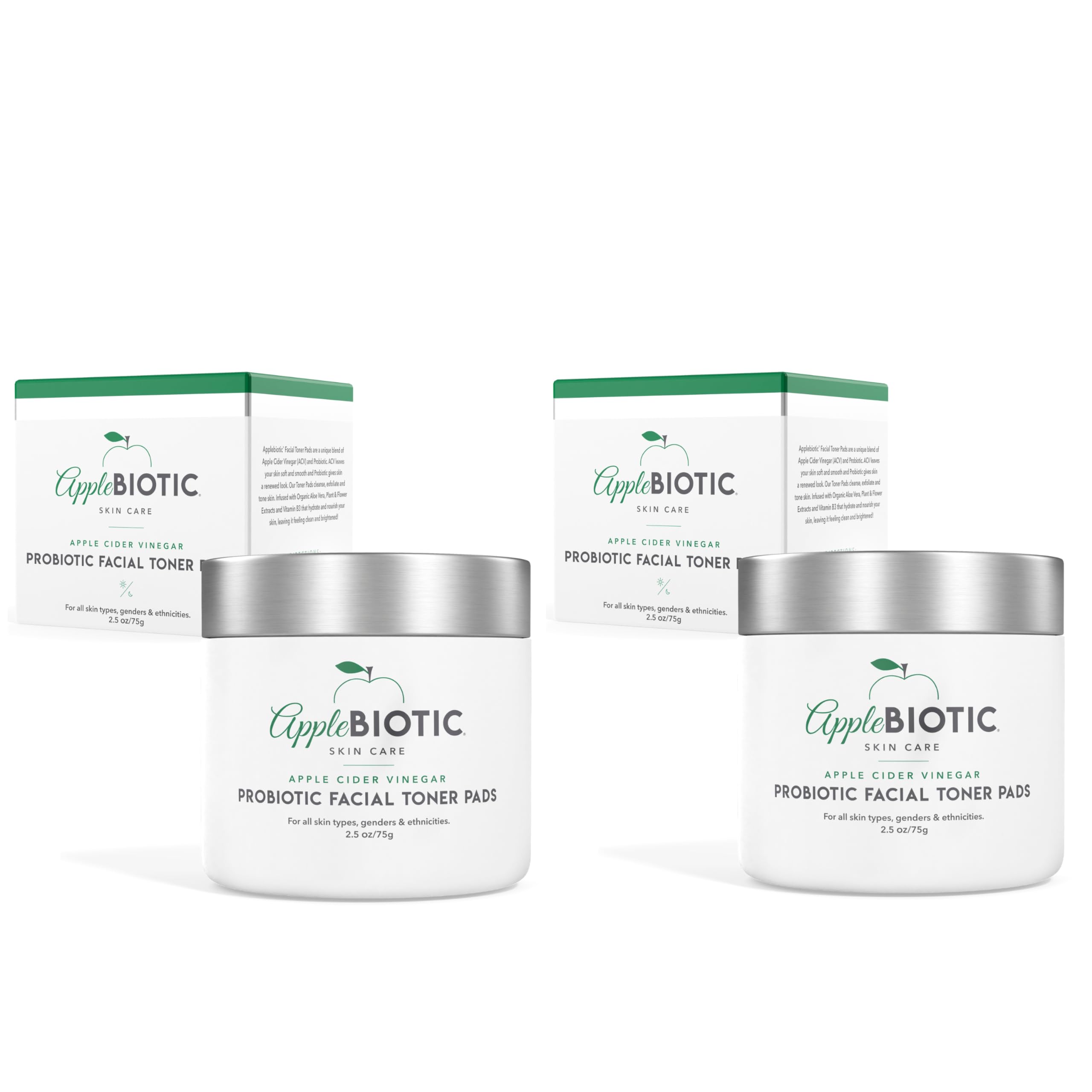 AppleBiotic face toner pads exfoliate and hydrate for all skin types.