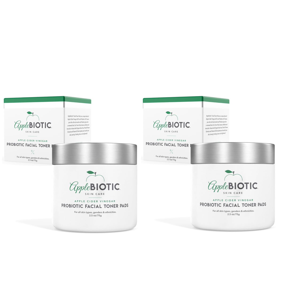 AppleBiotic face toner pads exfoliate and hydrate for all skin types.