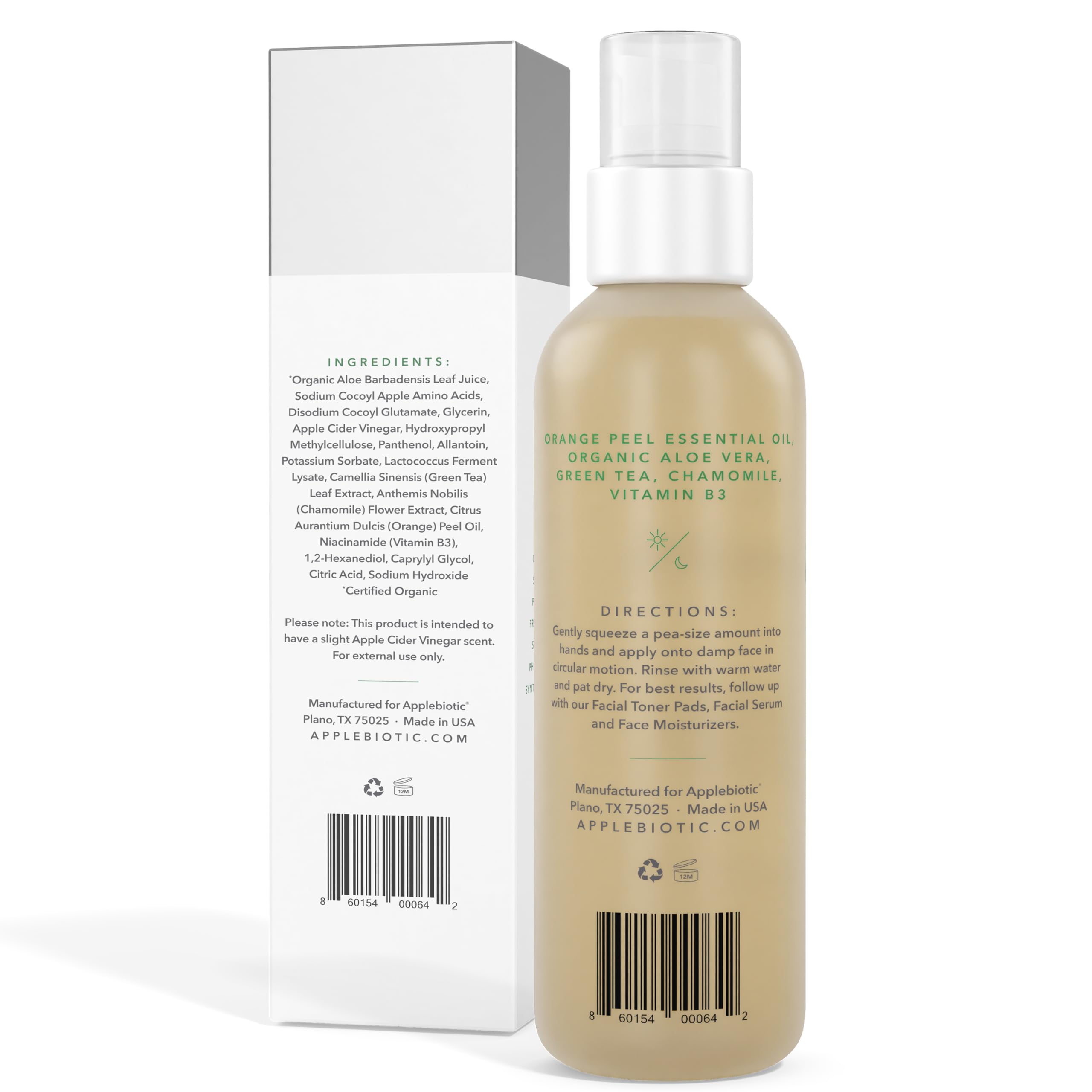 AppleBiotic face wash foaming gel texture close-up for refreshing cleanse