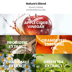 AppleBiotic probiotic extract illustration on bottle for balanced skin