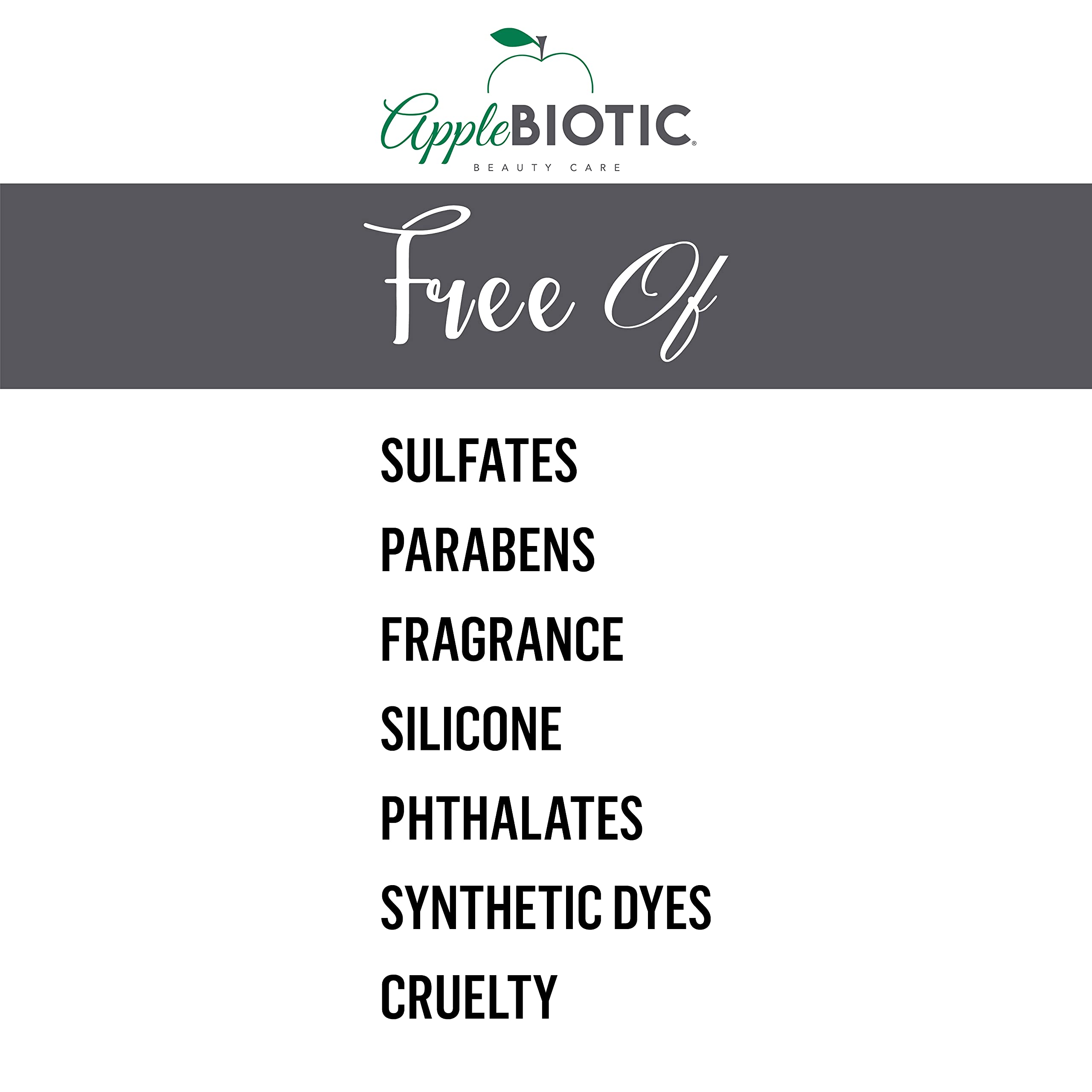 AppleBiotic Serum bottle pour captures quick absorption for non-greasy skin.