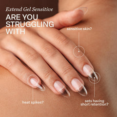 APRÉS Extend Gel Sensitive application steps show easy, no-primer use.
