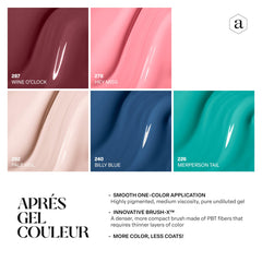 APRÉS Gel Couleur swatches show pigmented coverage for fast looks