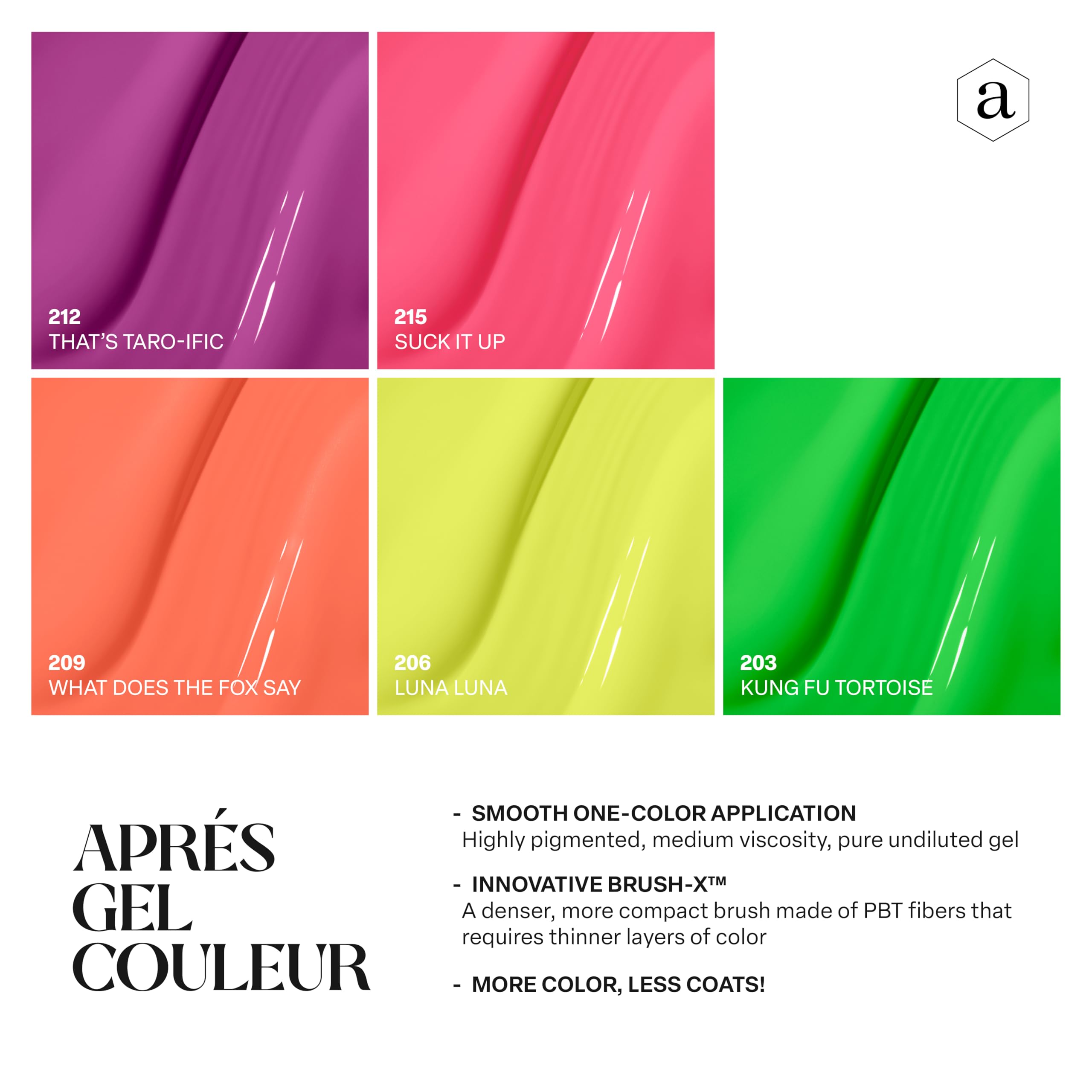 APRÉS Gel Couleur swatch demonstrates high opacity with clean finish