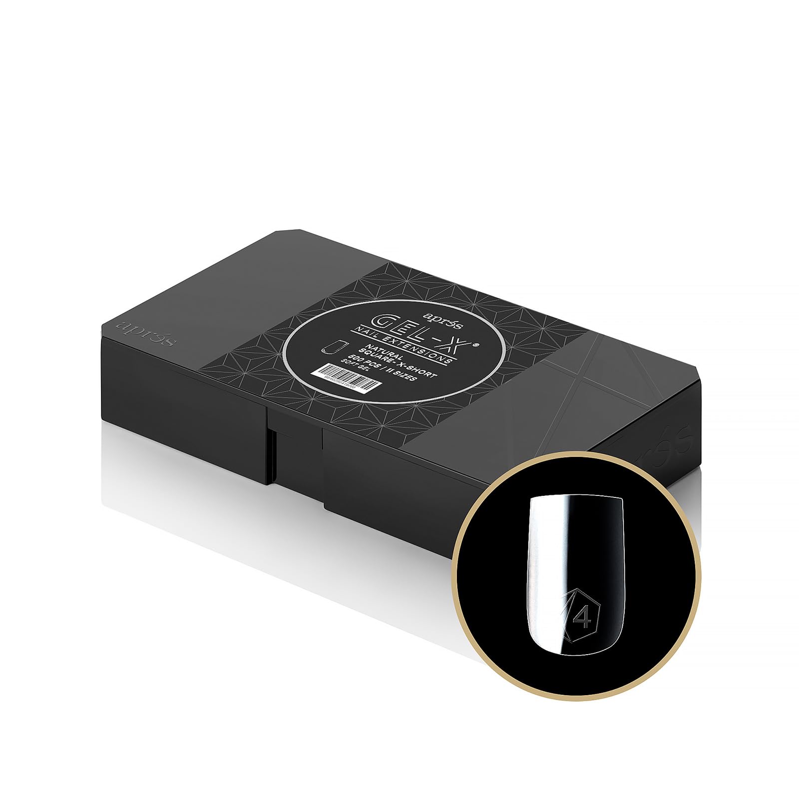 APRÉS Gel-X natural square extra short tips box for precise nail fit