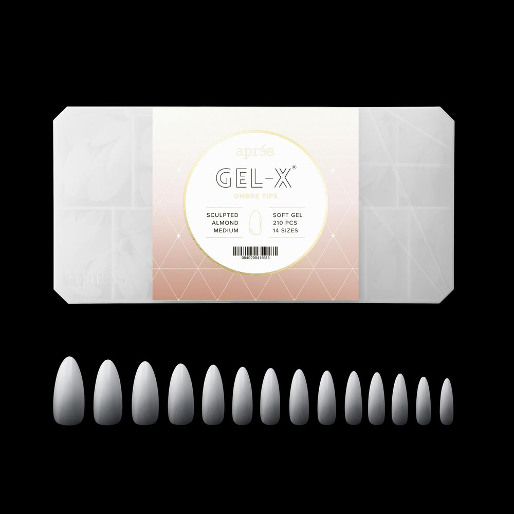 APRÉS Ombre Gel-X tips round shape for natural look