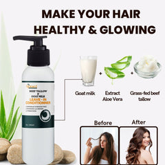 Démêlage facilité avec l'après-shampoing, démonstration avec le peigne.