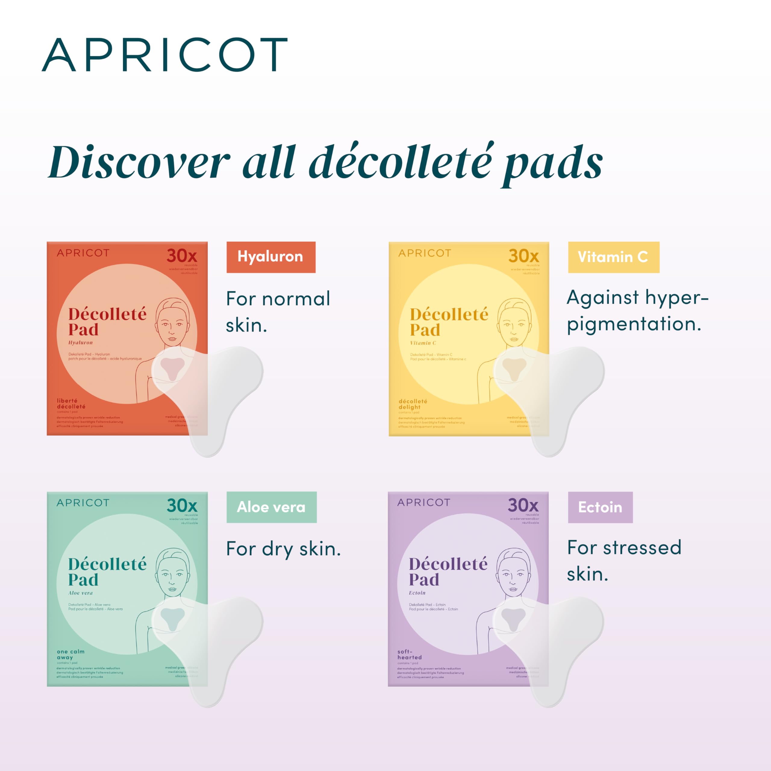 APRICOT chest pad for overnight wear delivers refreshed skin