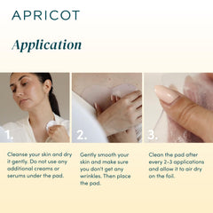 APRICOT Decollete Pad applied to neck and chest for a quick refresh.