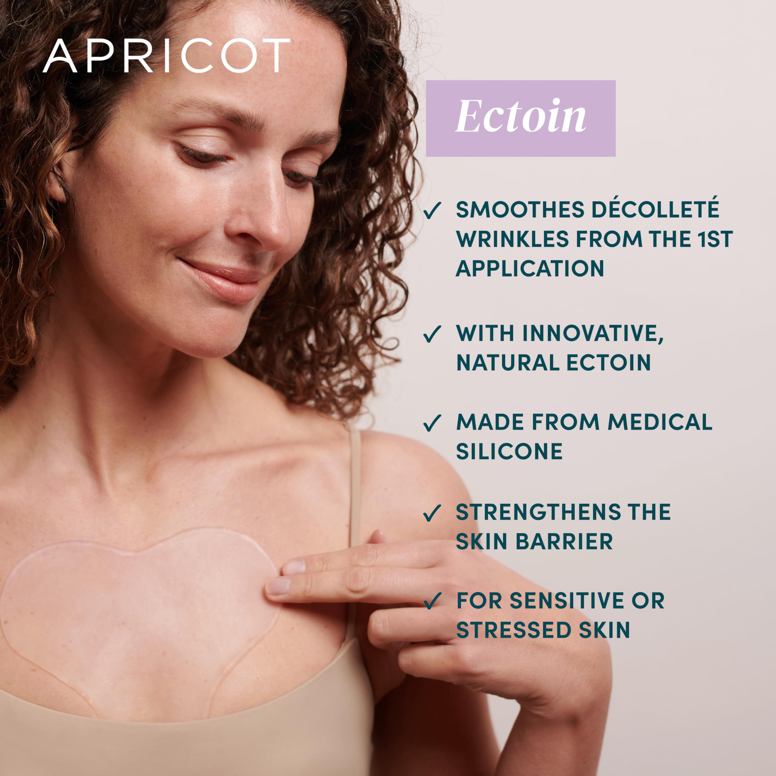 APRICOT decollete pad in Germany-made silicone for skin smoothing