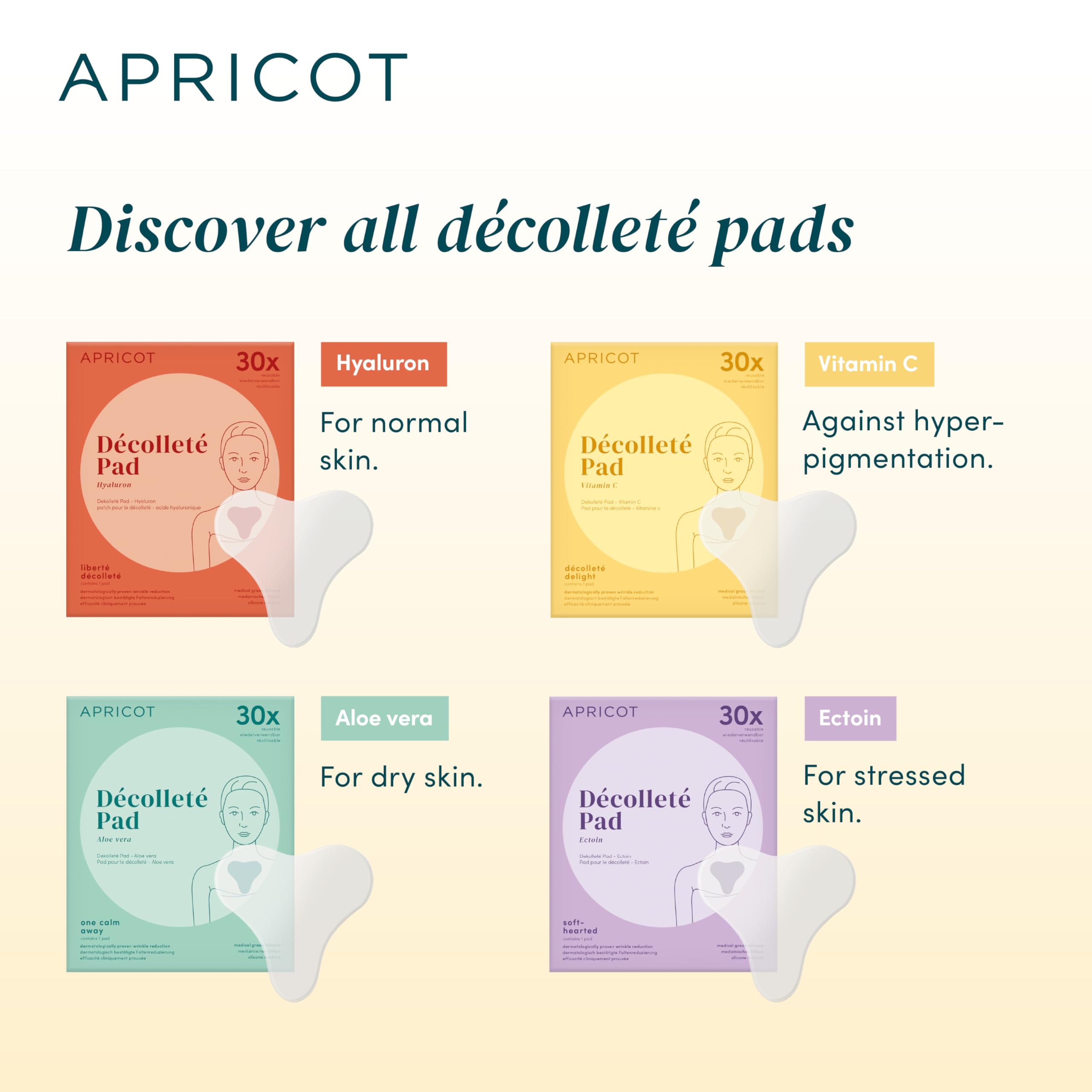 APRICOT Decollete Pad is vegan and cruelty-free.