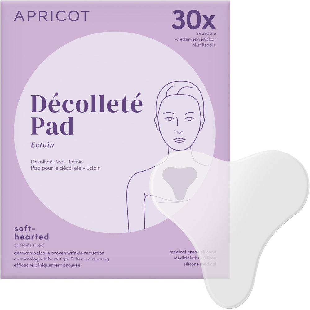 APRICOT silicone chest pad with ectoin for gentle hydration on the décolletage