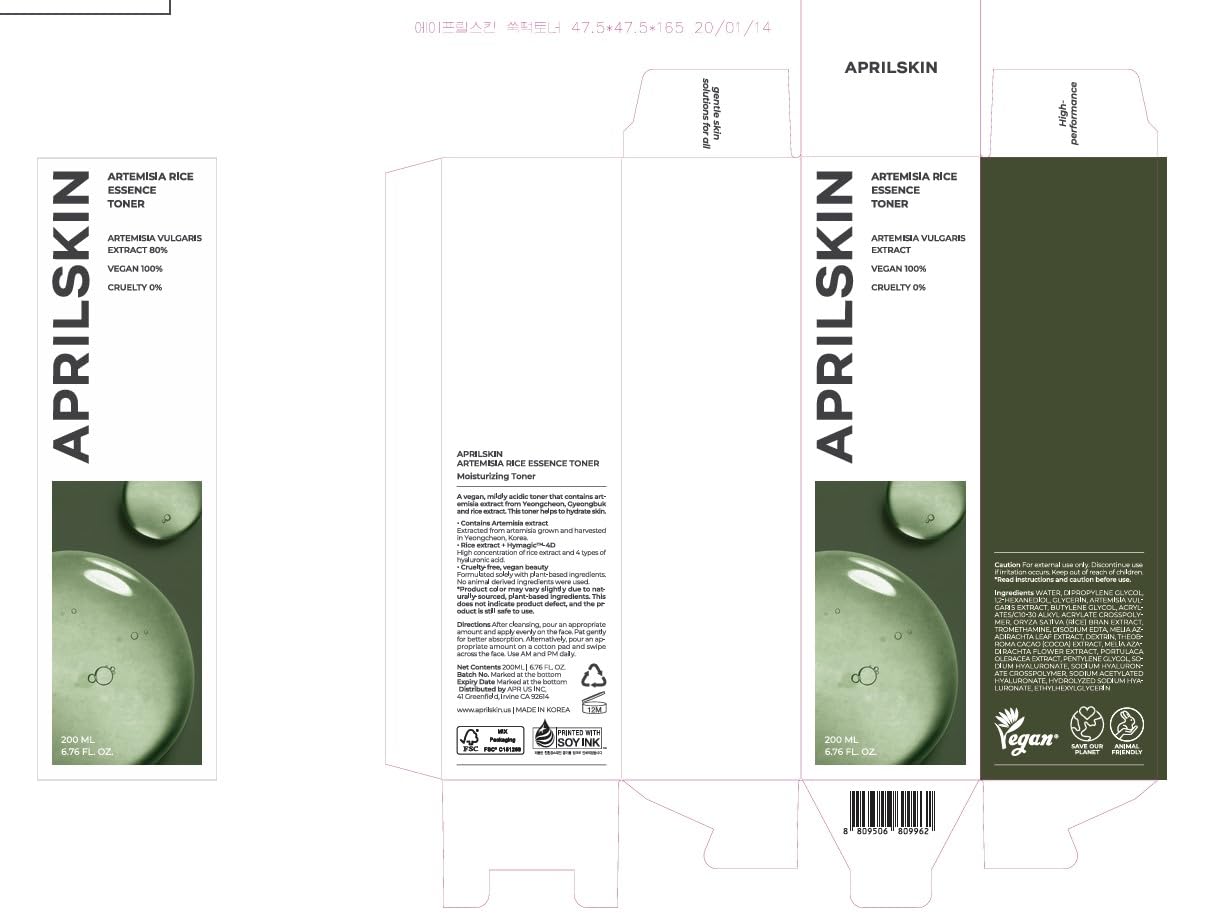 APRILSKIN Artemisia toner liquid clarity on skin for fresh feel