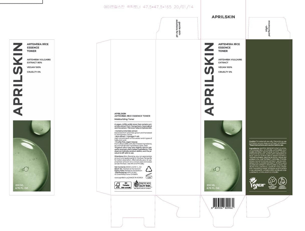 APRILSKIN Artemisia toner liquid clarity on skin for fresh feel