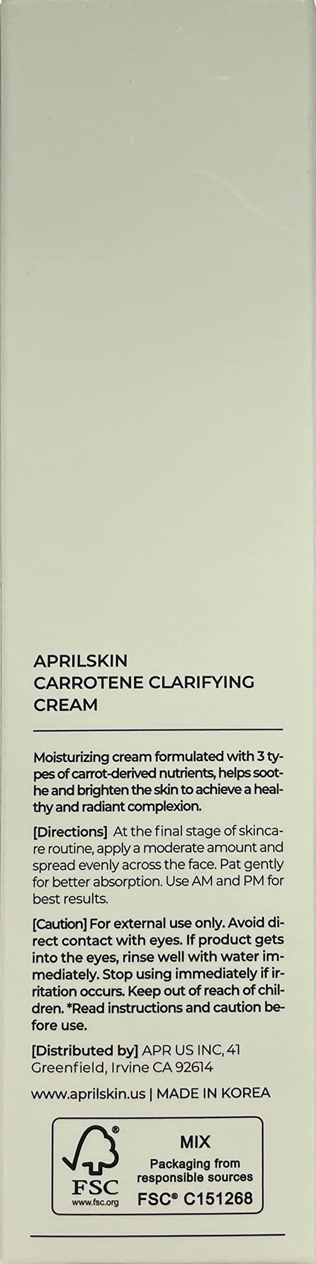 Evening use of APRILSKIN Carrotene Clarifying Cream supporting skin barrier