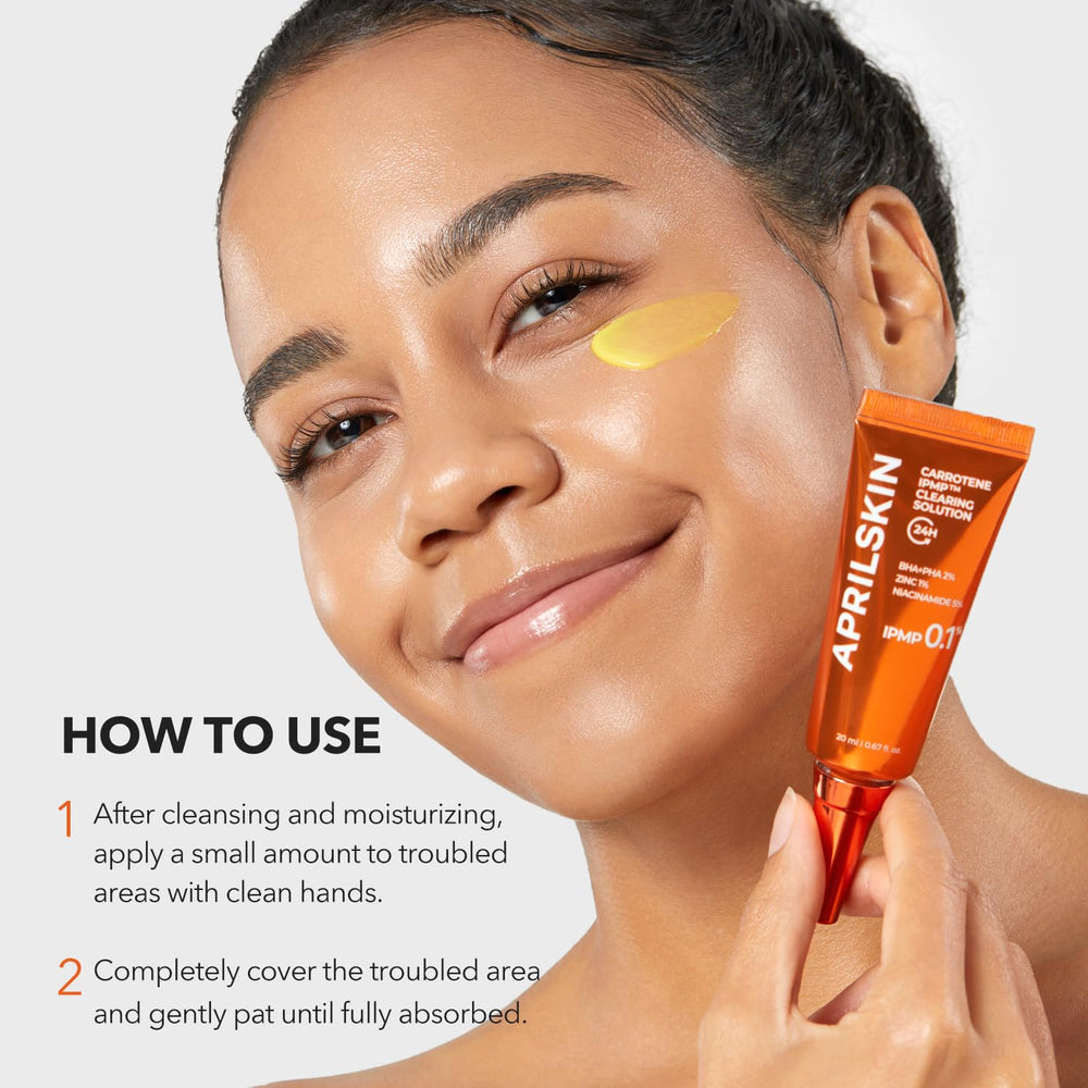 APRILSKIN Carrotene IPMP Clearing Solution pumped view, easy dose control for targeted care.