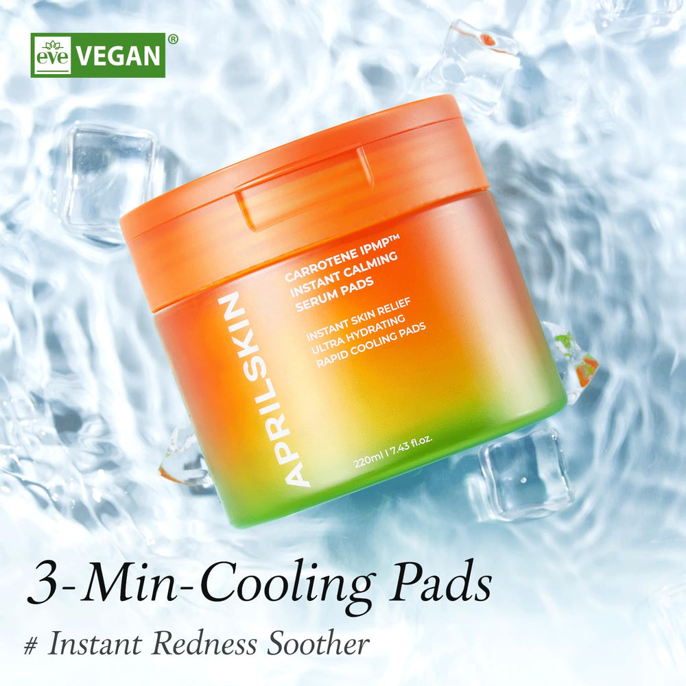 APRILSKIN Carrotene IPMP serum pad application—ready for fast calming and hydration.