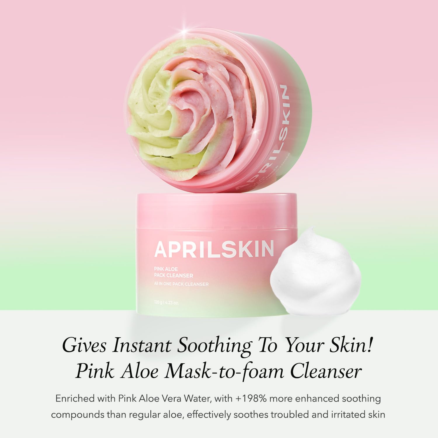 APRILSKIN Pink Aloe Facial Polish Cleanser mungbean soybean scrub particles refined surface