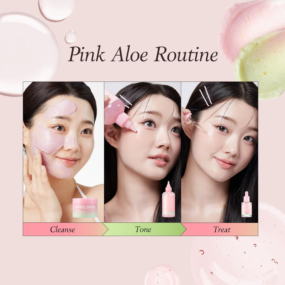 APRILSKIN Pink Aloe Mucin Serum box and bottle setup.