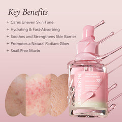 APRILSKIN Pink Aloe Mucin Serum packaging close-up reveals premium design.